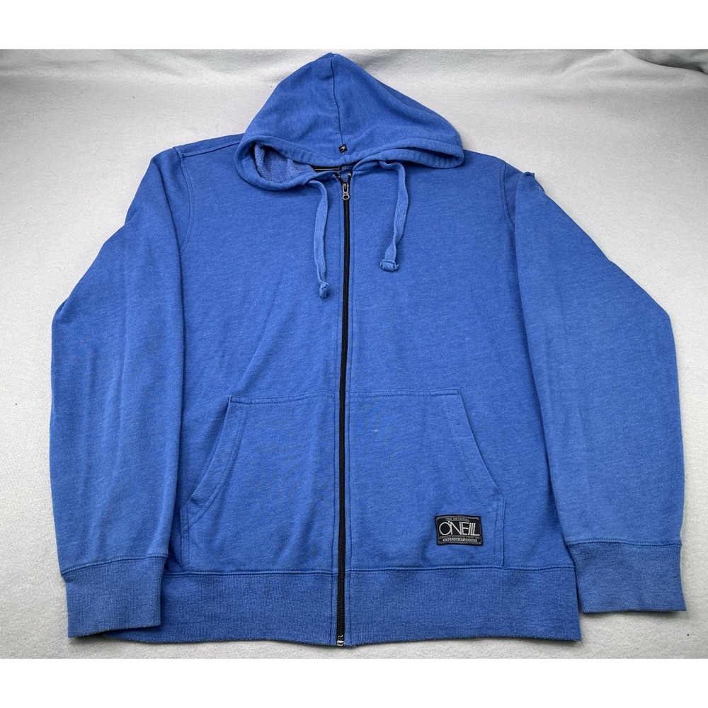 O'Neill Men's Large Hoodie Blue Full Zip Surf Skate Grunge